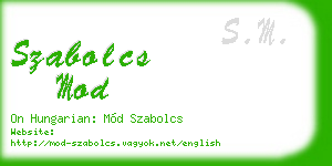 szabolcs mod business card